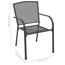 vidaXL Sedie da Esterno 4 pz Design a Rete in Acciaio Antracite