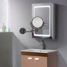 WZDD Specchio Trucco Ingranditore da Parete, Specchio Cosmetico Illuminato con Luce LED, Specchio da Bagno 10x Ingrandimento con Braccio Pieghevole Specchi per Radersi