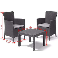 Keter Salvador Balcony Set, Set Mobili da Esterno 2 Poltrone e Tavolino Grafite