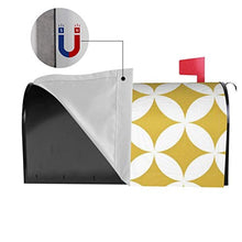 Classici cerchi geometrici in senape e bianco dal design unico per cassetta delle poste, copertura per cassetta delle poste, per giardino, giardino, cortile, dimensioni standard, 53 x 45 cm