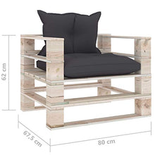 vidaXL Divano da Giardino in Pallet Cuscini Antracite in Legno di Pino