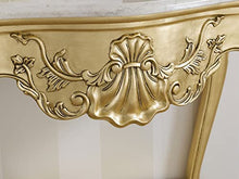 Simone Guarracino Luxury Design Consolle e Specchio Eleonor Stile Barocco Francese arredo Bagno Foglia Oro Marmo Crema