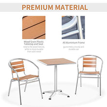 giordano shop Set Tavolo e 2 Sedie da Giardino in Alluminio Effetto Legno