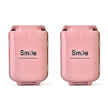 Scatola porta pillole mini portatile da viaggio per la casa, 2 pezzi, rosa