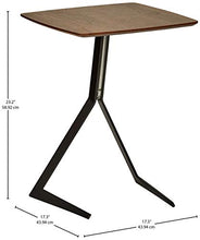 Marchio Amazon - Rivet, tavolinetto in stile industriale, in legno e metallo, larghezza 44 cm; colore noce