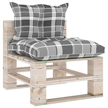 FAMIROSA Divano Centrale da Giardino Pallet con Cuscini in Legno di Pino-6082