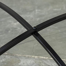 Outsunny Tavolino da Giardino in Metallo e Ceramica, Tavolo da Esterno per Terrazzo o Balcone, Ф60x71cm, Nero