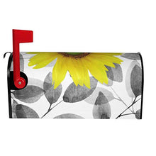 Copertura magnetica per cassetta postale con girasole e foglie, design unico, per giardino, cortile, dimensioni standard, 53 x 45 cm