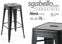 Gicos Sgabello Nero Matt 43 * 43 * 76 cm Angolo Bar Struttura in Metallo Serie Industrial ONN-743313