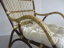 fantasie d oriente Poltrona Vimini Rattan CM 67X80X100 H Schienale Alto con Cuscino Salotto