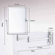 Specchio Trucco, Specchio Ingranditore Doppio Lato, Specchio Ingranditore da Parete Bagno, 3X Ingrandimento, Specchio da Parete Girevole 360 °, allungabile con Finitura cromata e Braccio Pieghevole