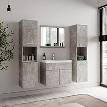 Badplaats B.V. - Set di mobili da bagno Montreal XL, 60 cm, con lavabo, mobile sottolavabo, armadietto alto, colore: grigio cemento