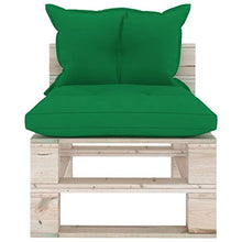 FAMIROSA Divano Centrale da Giardino Pallet con Cuscini in Legno di Pino-6076
