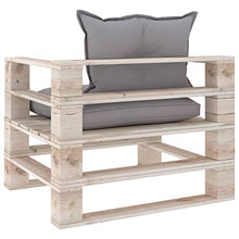 vidaXL Divano da Giardino in Pallet con Cuscini Grigi in Legno di Pino