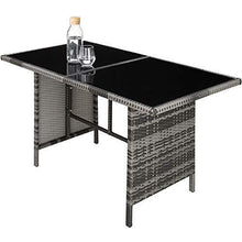TecTake 800824 Set Mobili in Polirattan, Set Divani con Tavolo, Posti e Cuscini, Casa e Cucina, Mobili da Pranzo per Esterno, Arredamento da Giardino (Grigio) - Arredi Casa