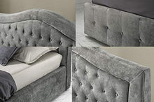 SARDAMATERASSI-Letto 1 piazza e mezza con box contenitore velluto grigio + materasso piazza e mezza 120x190 memory foam+Omaggio Guanciale memory