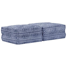 vidaXL Pouf Modulare a 2 Posti Convertibile Divano Morbido Comodo Imbottito Spesso Esotico Sofa Agrippina Poltrona Pouf Indaco in Tessuto