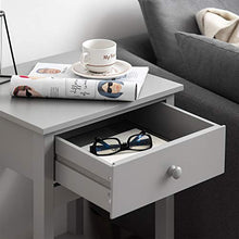woodluv Comodino con mensola, tavolino da salotto, colore: Grigio