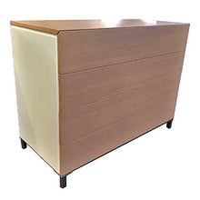 D.G.M. Srl Cassettiera comò Orizzontale Duo con 4 cassetti, Legno con Finitura in Rovere Naturale e Bianco, L.100 x P.45 x H.75 cm