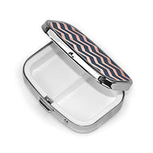Scatola per pillole quadrata per medicina, colore blu e rosa, a zigzag