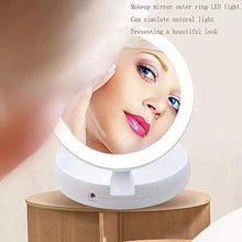 Specchio per Il Trucco, Specchio per Il Trucco Illuminato A LED Specchio per Il Trucco con Ingrandimento 10X Doppio Alimentatore Accessori per Il Trucco Portatile Specchio per Il Trucco con Luci