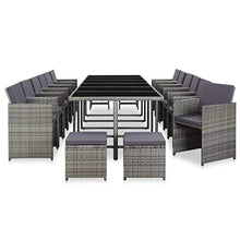SKM Set da Pranzo da Giardino 17 pz e Cuscini Polyrattan Antracite (167.9kg) Grigio-6430