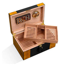 SCDZS Desktop Cigar Humidor - Rettangolare umidificatore con Vassoio e separatore Regolabile