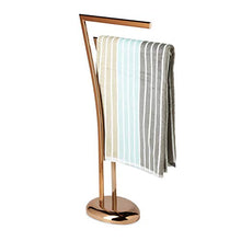 Relaxdays 10020413 Porta Asciugamani da Terra per Bagno, Acciaio, Rame, 16x26x84 cm