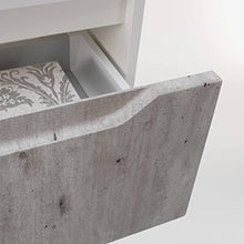 tft Mobile Bagno Sospeso 90 cm Lavabo Specchio e Lampada a LED Belsk 2 Bianco e Cemento