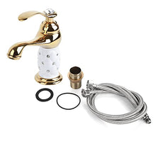 Rubinetto per Lavabo Monocomando Diamantato, Rubinetto in Ottone Massiccio per Lavabo, Rubinetto per Acqua Calda e Fredda per Cucina Domestica(D'oro)