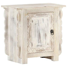 vidaXL Comodino Bianco 50x30x50 cm in Legno Massello di Mango