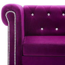 vidaXL Divano Chesterfield a 2 Posti Velluto Viola Sdraio Sofa Arreddo Salotto - Arredi Casa
