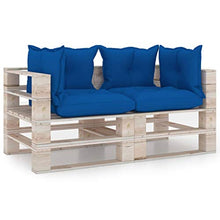 vidaXL Divano da Giardino Pallet 2 Posti con Cuscini in Legno di Pino
