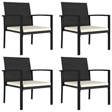 FAMIROSA Sedie da Pranzo per Giardino 4 pz in Polyrattan Nero-5111