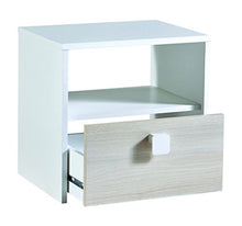 13Casa - Easy A6 - Comodino. Dim: 33x42x43 h cm. Col: Bianco, Acacia. Mat: MDF., legno_composito