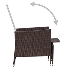 SKM Set Divani da Giardino 2 pz con Cuscini in Polyrattan Marrone (17.8kg)