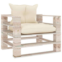 vidaXL Divano da Giardino in Pallet con Cuscini Crema in Legno di Pino