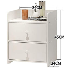 FEANG Semplice Comodino Comodino Comodino Comodino tavolino con 2 cassetti di archiviazione per Ufficio Camera da Letto, Bianco