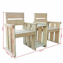 Tidyard Panca da Giardino a 2 Posti Legno Pino Impregnato150x55x89 cm