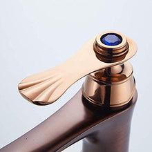 HYY-YY - Rubinetto per lavabo da bagno, in giada, in rame, girevole, colore: oro rosa