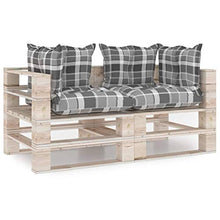vidaXL Divano da Giardino Pallet 2 Posti con Cuscini in Legno di Pino