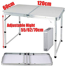 AWJ Tavolo da Campeggio per Esterni Tavolo da Picnic Pieghevole da Campeggio Tavolo da Pranzo per Barbecue da Picnic per Feste da Giardino 4FT / 120CM, Altezza regolabil