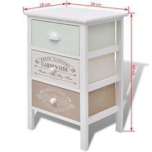 FAMIROSA Armadietto in Stile Francese con 3 Cassetti in Legno