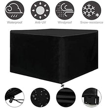 QIANC Coperture per Set Arredo Giardino,Copertura per Mobili da Giardino Impermeabile,Resistente allo Strappo,per Tavoli e Sedie da Esterno,Black_160x160x84cm