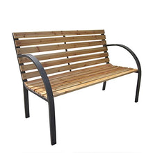DUE ESSE PANCHINA Minimal Design in Legno E Acciaio Panca da Giardino Misura 122 x 54 x 73 CM