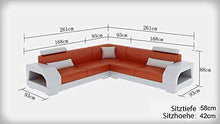 JVmoebel G8001B - Divano angolare XXL, in pelle, design moderno, a forma di L