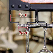 LXD Portabici per Vino, Legno Massello + Ferro Retrò Sospensione Ristorante Bar Display Goblet Let Cablets