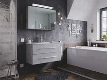 Set di mobili da bagno Firenze 90 2 parti grigio cemento e armadio specchio