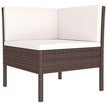 FAMIROSA Set Divani da Giardino 3 pz con Cuscini in Polyrattan Marrone-0201