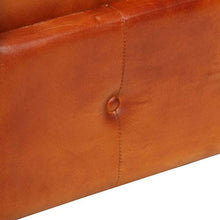 SKM Divano Chesterfield a 2 Posti Tanno in Vera Pelle